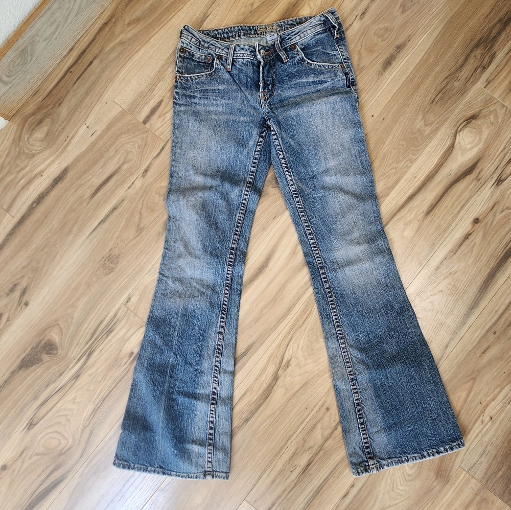 Silver Bootcut Jeans, Size 28